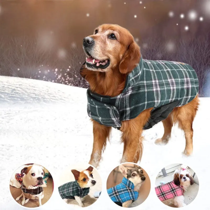 Warm Dog Coat, Reversible Dog Jacket Waterproof Dog Winter