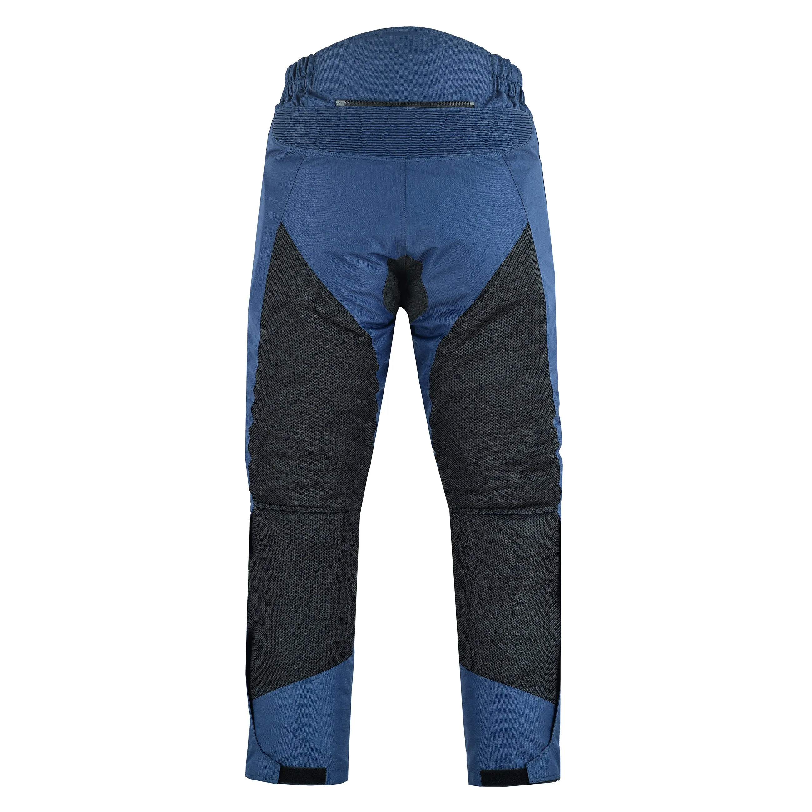 Warrior Gears Air Mesh Motorcycle Trousers for Men, Breathable Waterproof Textile Trousers for Men with Removable Lining & CE Armours - Black & Navy