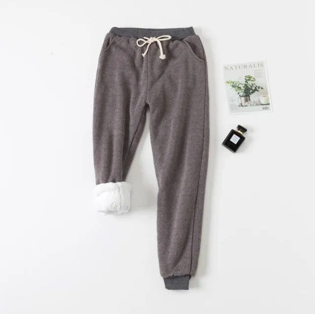 Women's Lamb Velvet Padded Sweatpants