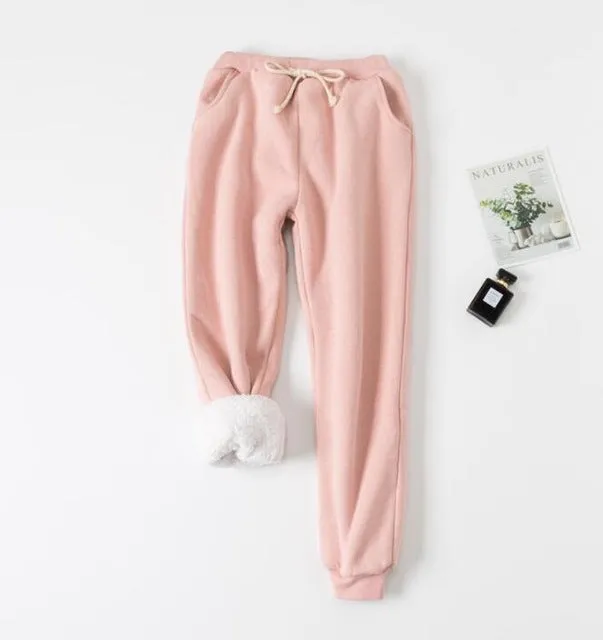 Women's Lamb Velvet Padded Sweatpants