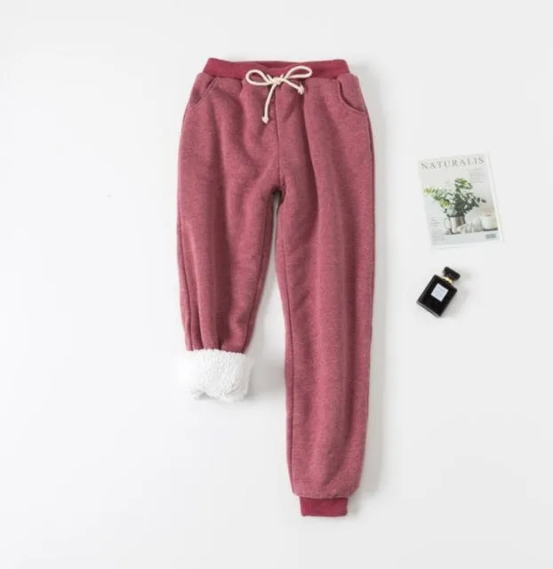Women's Lamb Velvet Padded Sweatpants