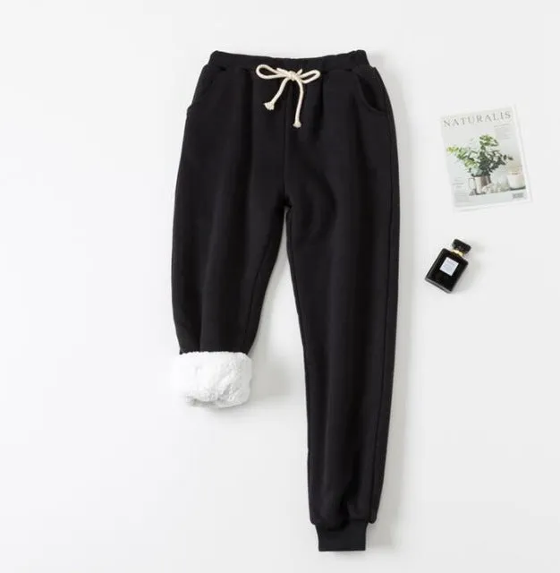 Women's Lamb Velvet Padded Sweatpants