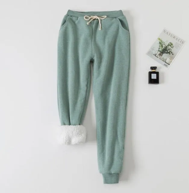 Women's Lamb Velvet Padded Sweatpants